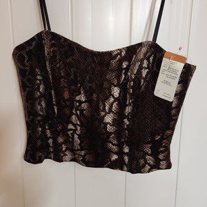 Vintage new Adrianna Papell velvet bustier size 14